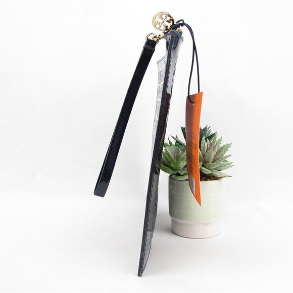 NWT Tory Burch Blue PVC Pouch with Geometric Cut-Outs - Picture 4 of 6